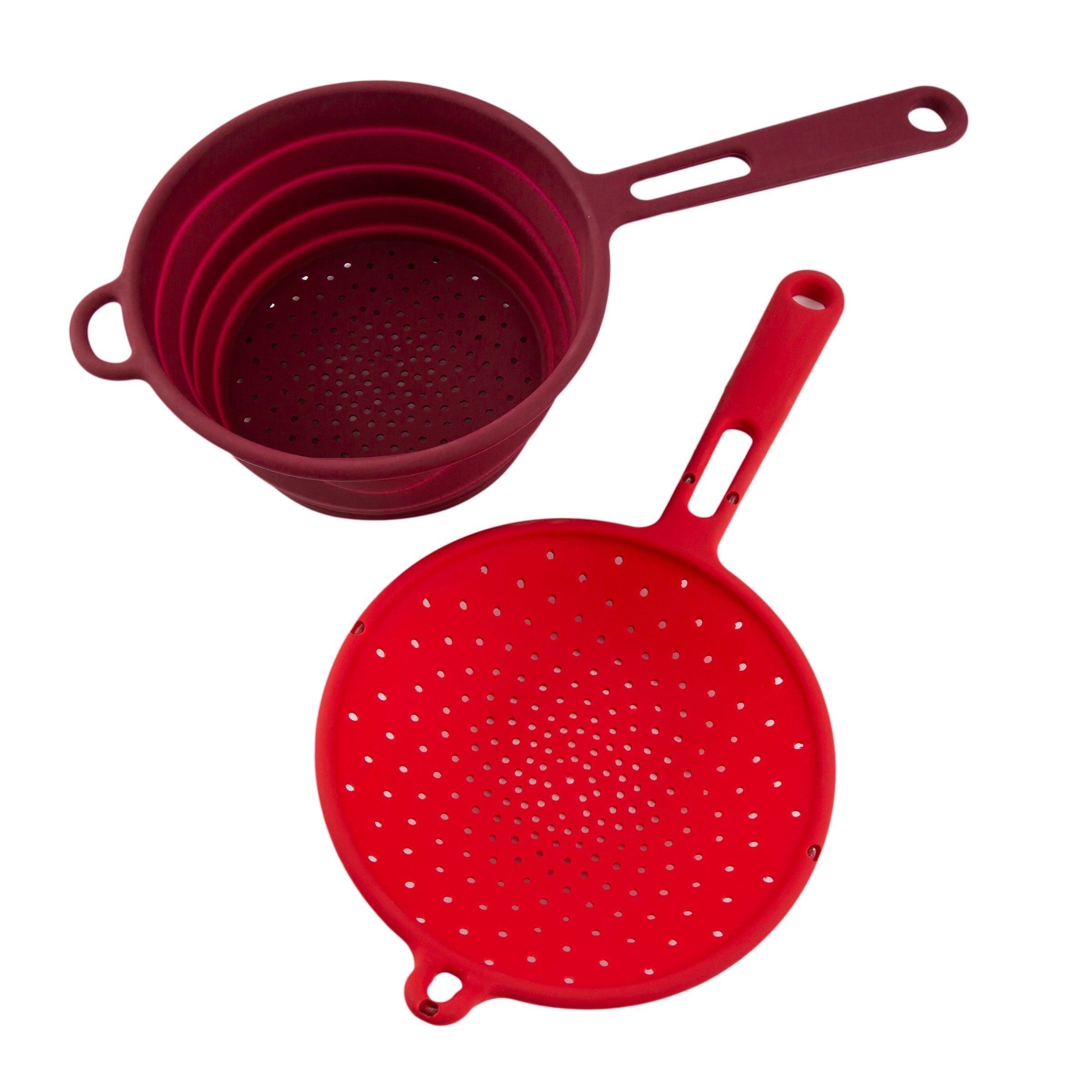 Robert Irvine 2-Piece Silicone Colander Set - Red - Image 2