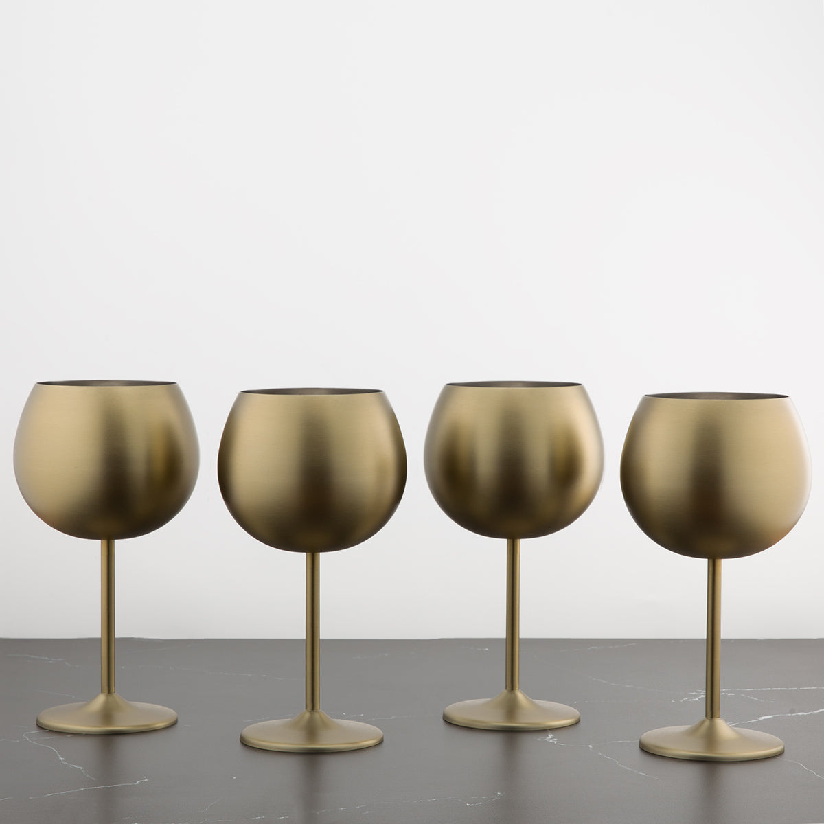 Gold Stainless Wine Glasses - Set Of 4