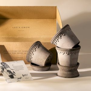 Kobenhavner Raw Nordic Grey 10cm Terracotta Pots. Set of 3