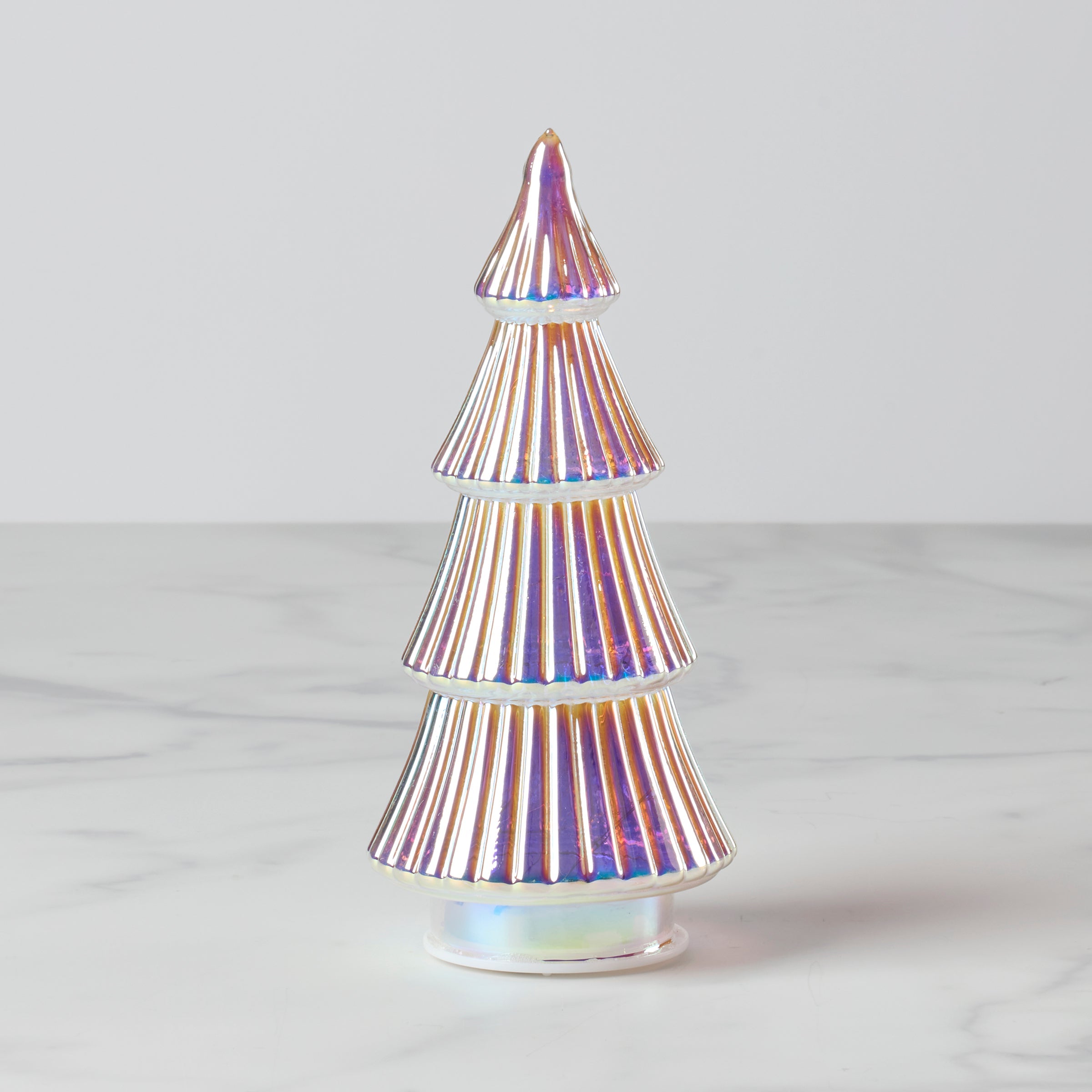 LED Lit Iridescent Glass Holiday Tree - Image 2