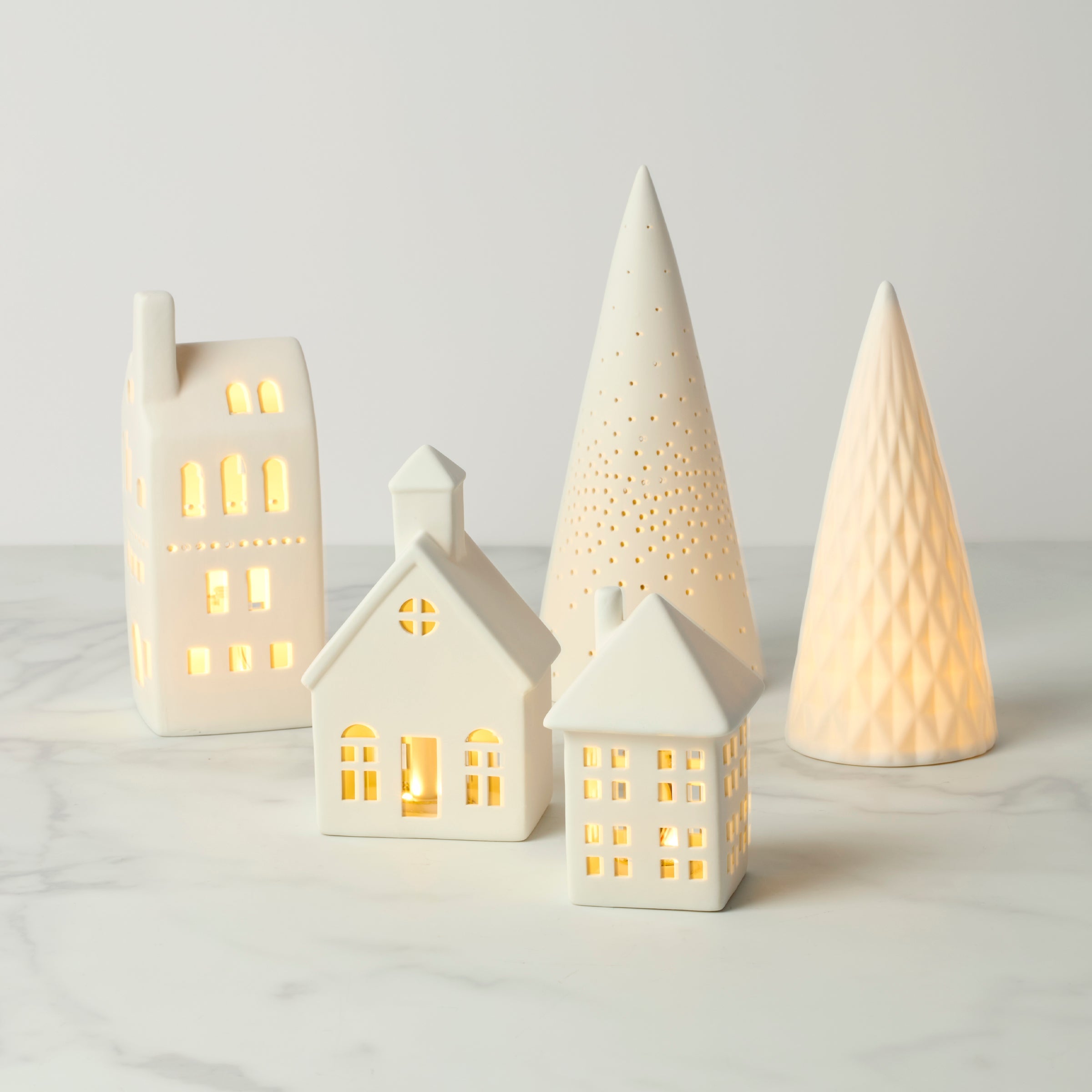 Illuminated Modern Village 5-Piece Set