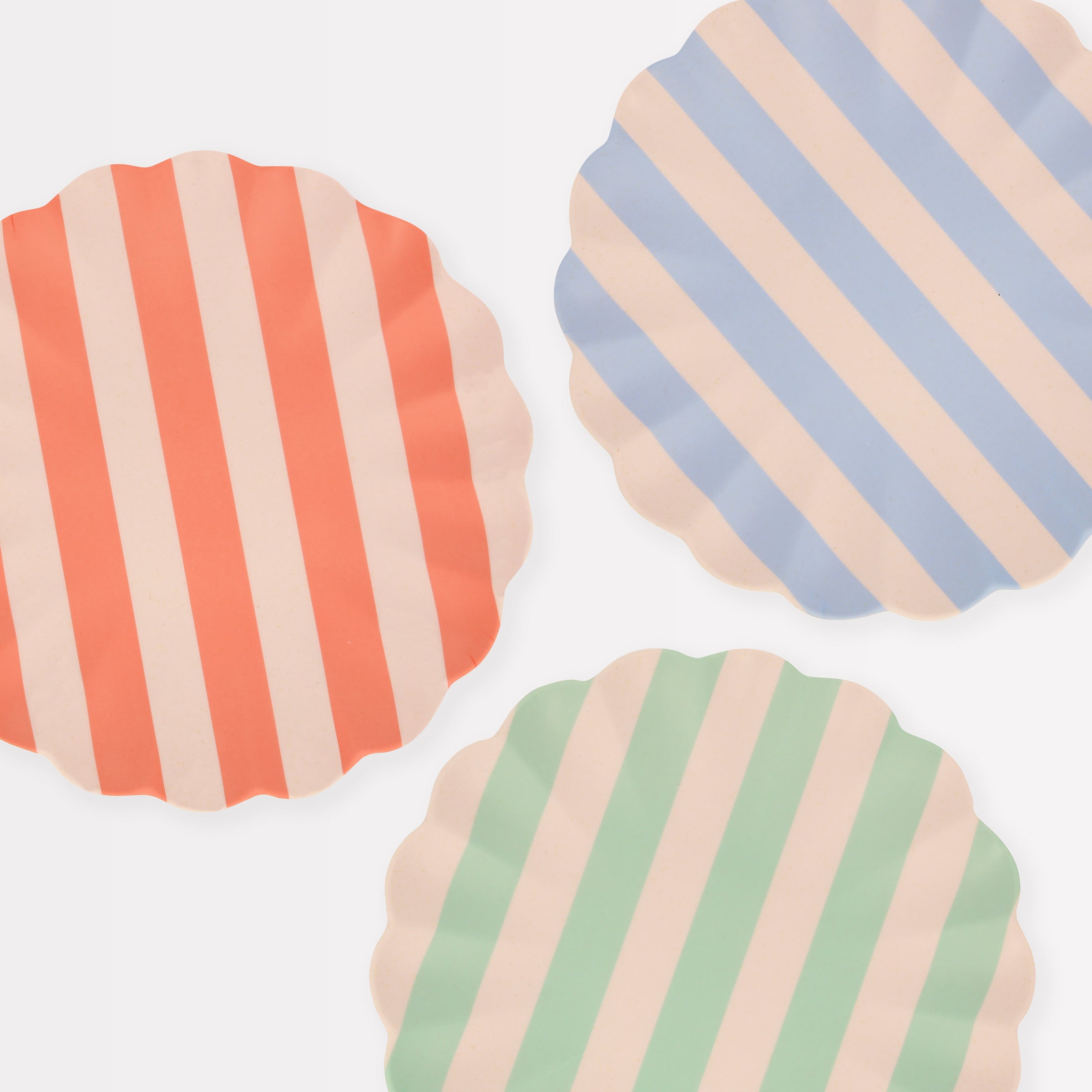 Stripy Reusable Bamboo Large Plates. Set of 6 - Image 5