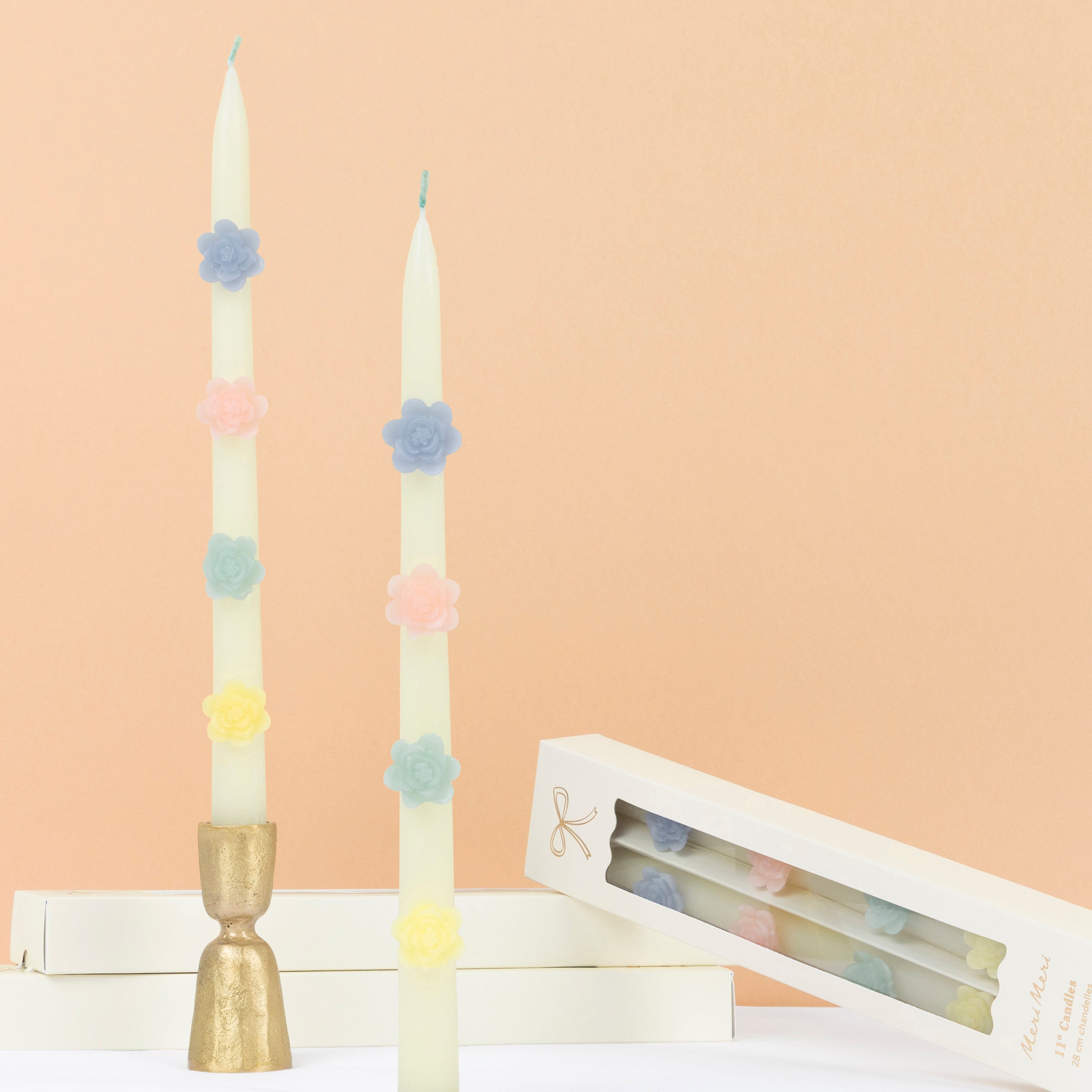 Pastel Flower Taper Candles - Image 4