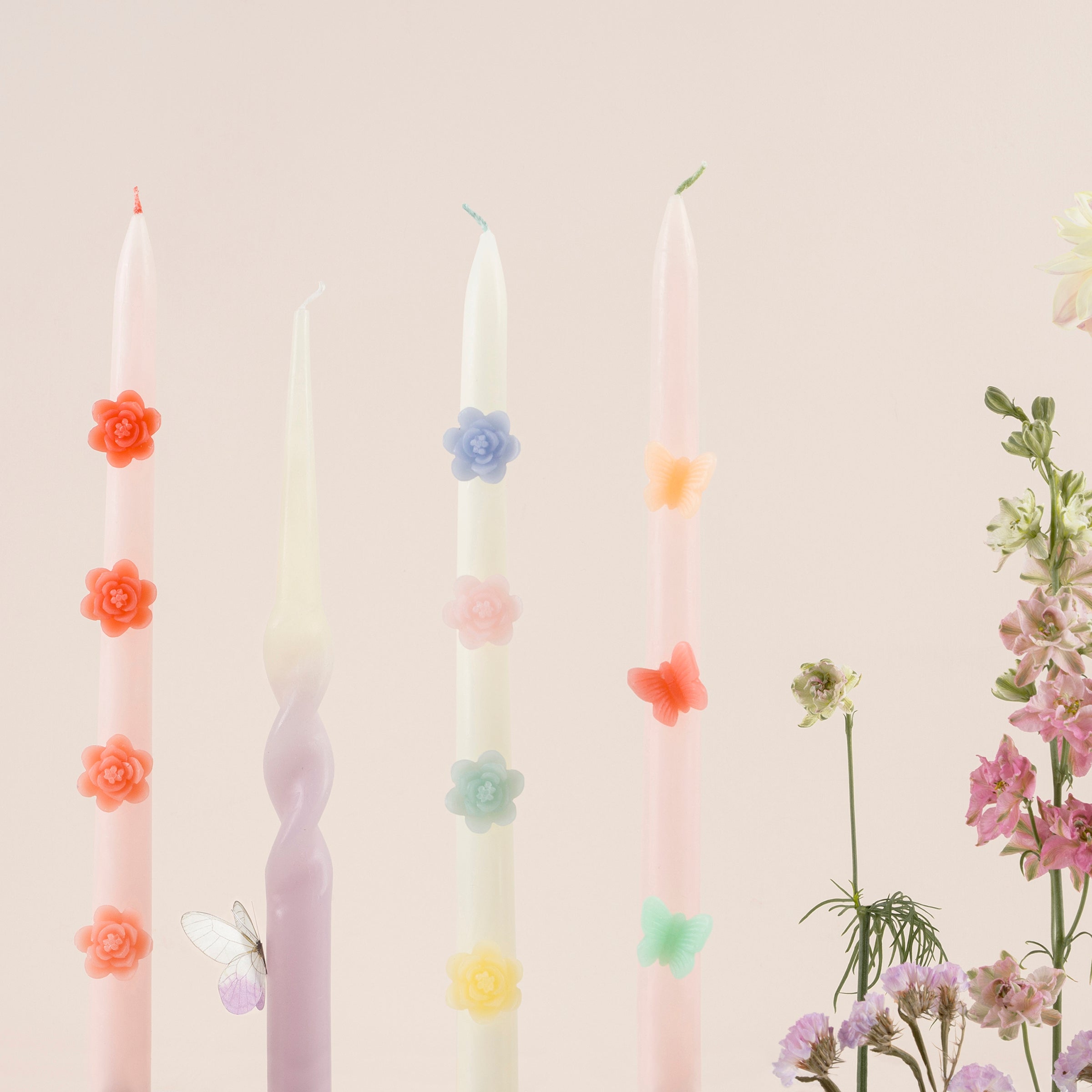 Pastel Flower Taper Candles - Image 5