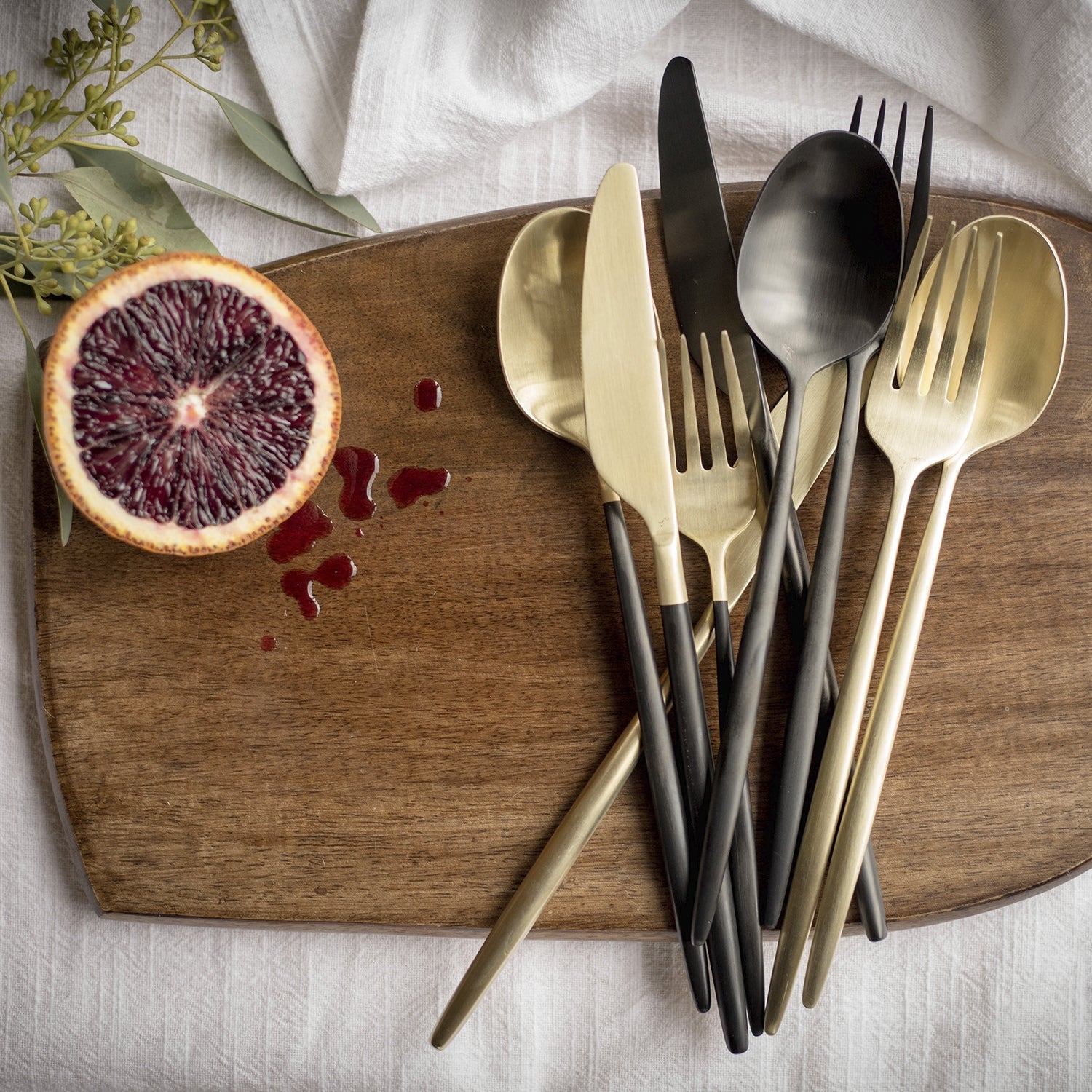 Gaze Black Satin 20 Piece Flatware Set - Image 2