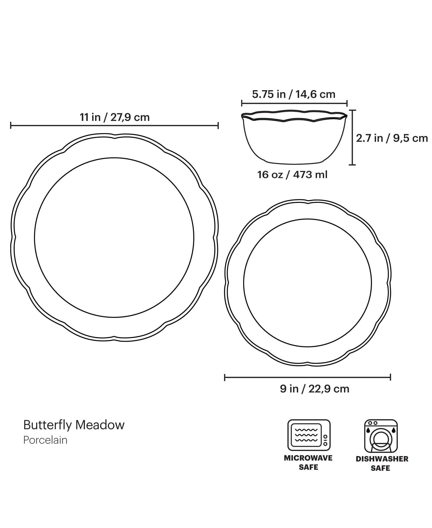 Butterfly Meadow Holiday 12-Piece Dinnerware Set - Image 3