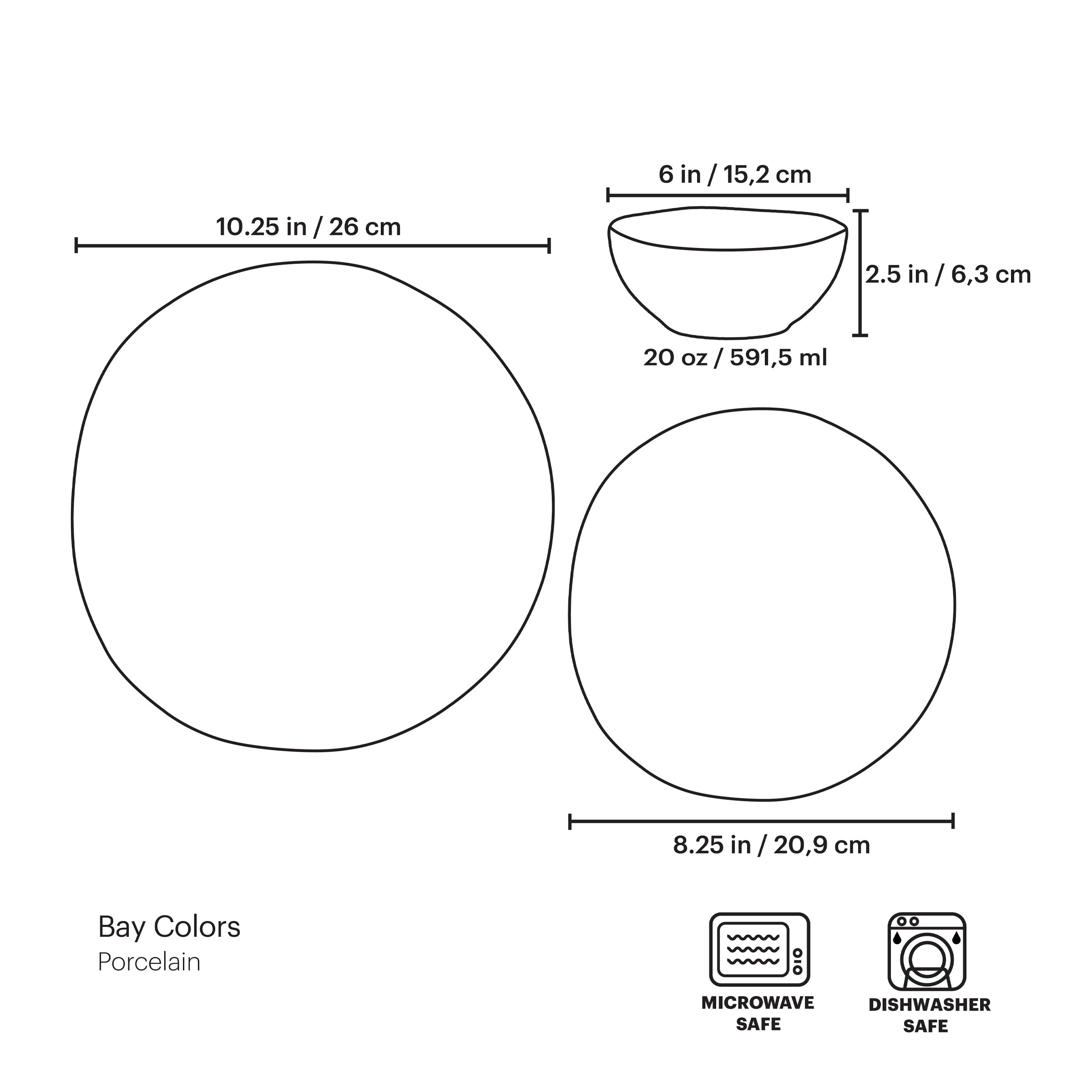 Bay Colors Grey 12-Piece Dinnerware Set - Image 4