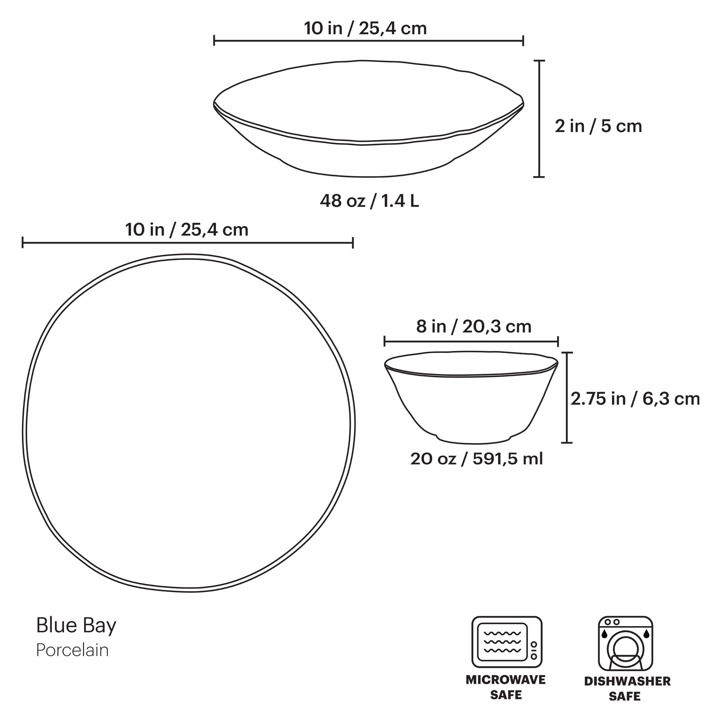 Blue Bay 12-Piece Dinnerware Set - Image 2