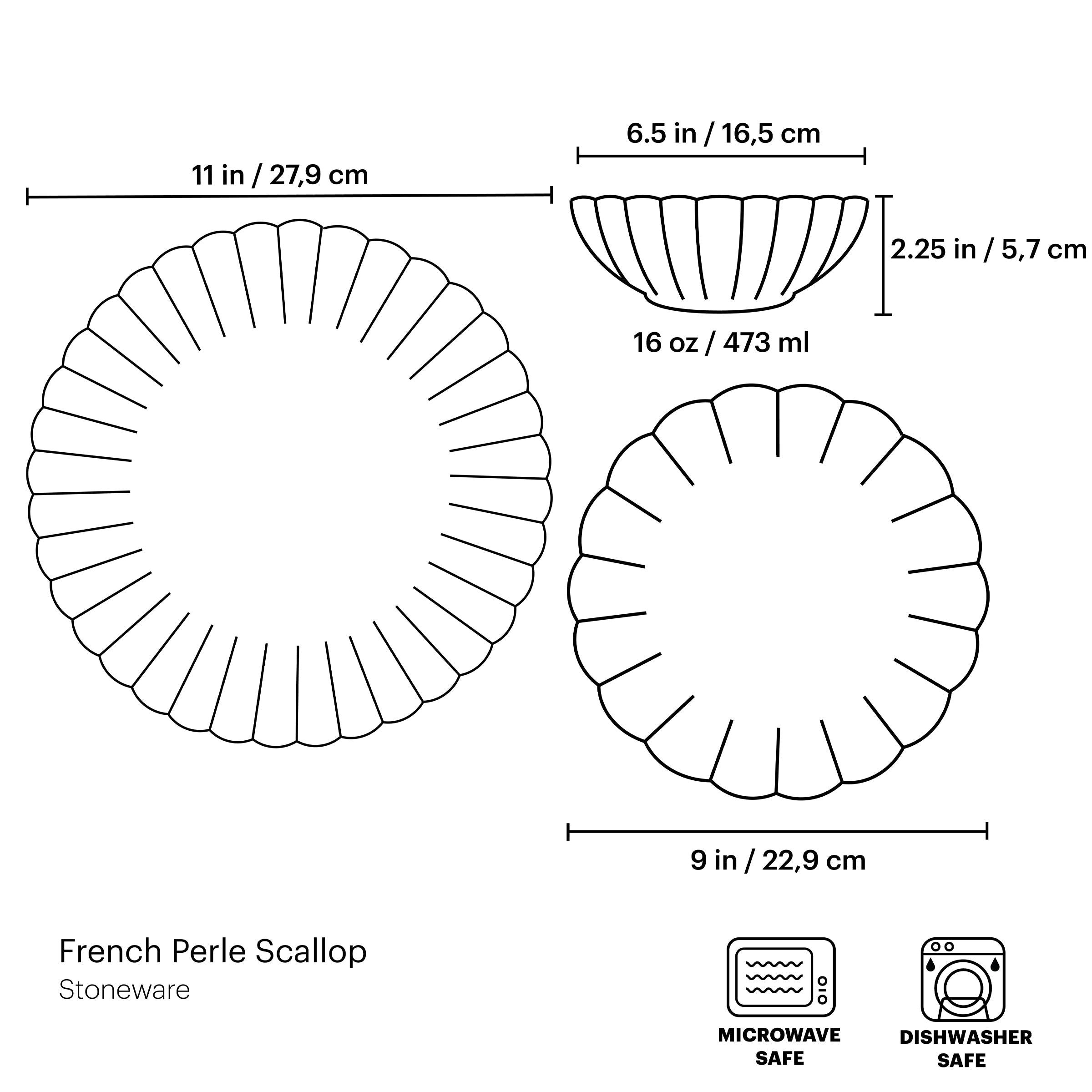 French Perle Scallop 12-Piece Dinnerware Set - Image 13