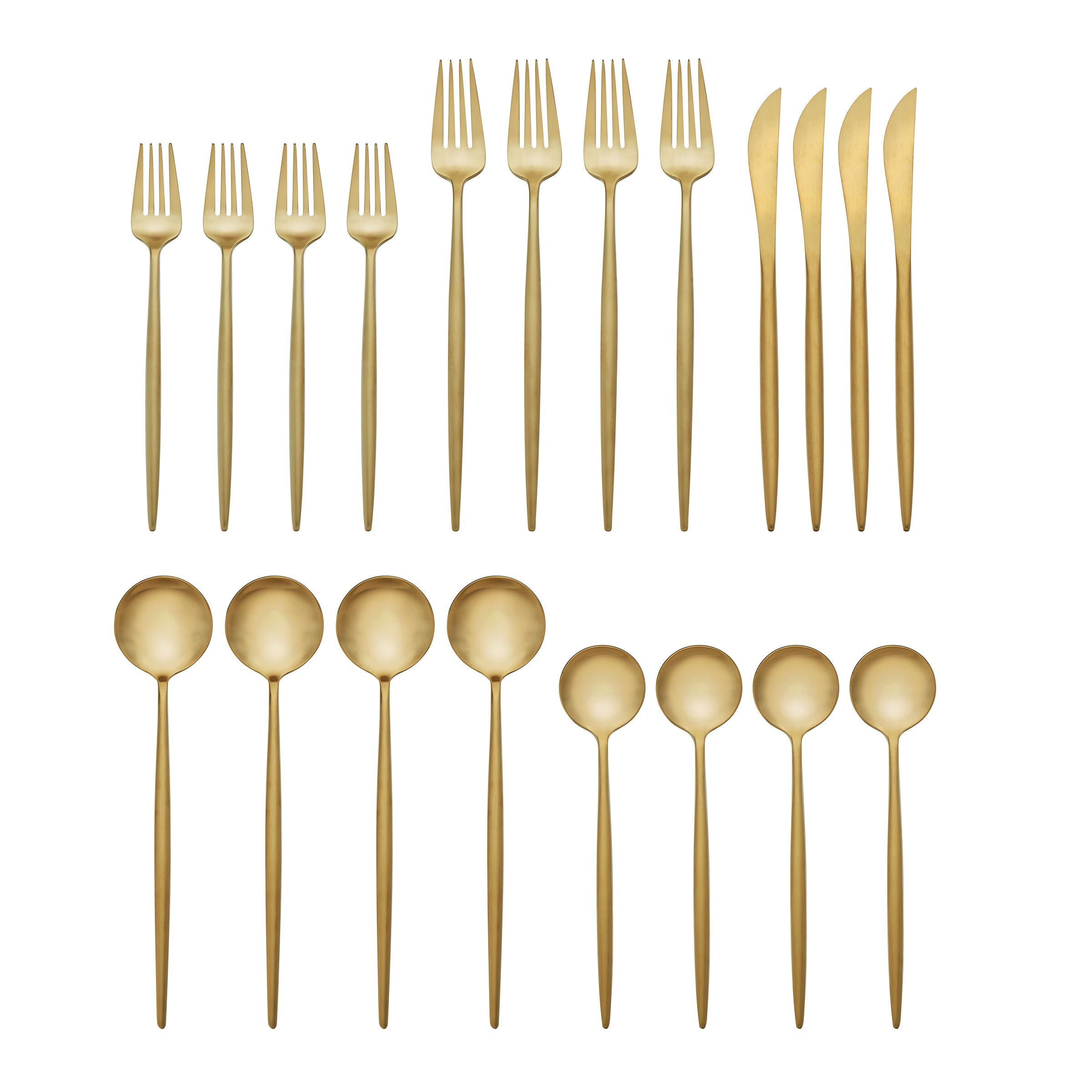 Zephyr Gold Satin 20 Piece Flatware Set - Image 2