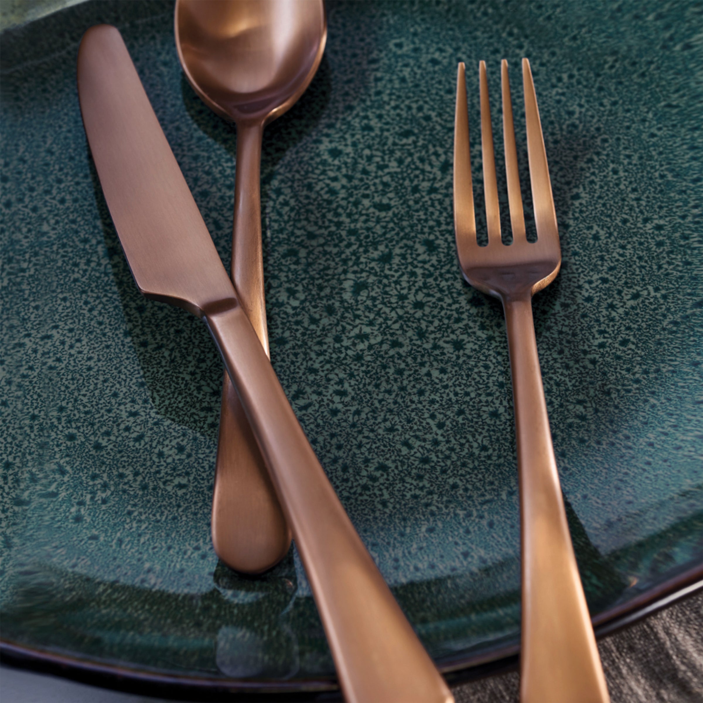 Mirabella Copper Titanium Satin 20 Piece Flatware Set - Image 3