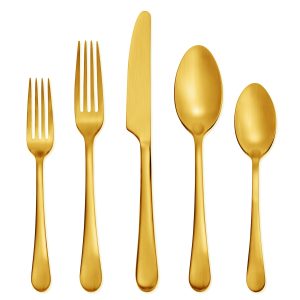 Mirabella Gold Titanium Satin 20 Piece Flatware Set