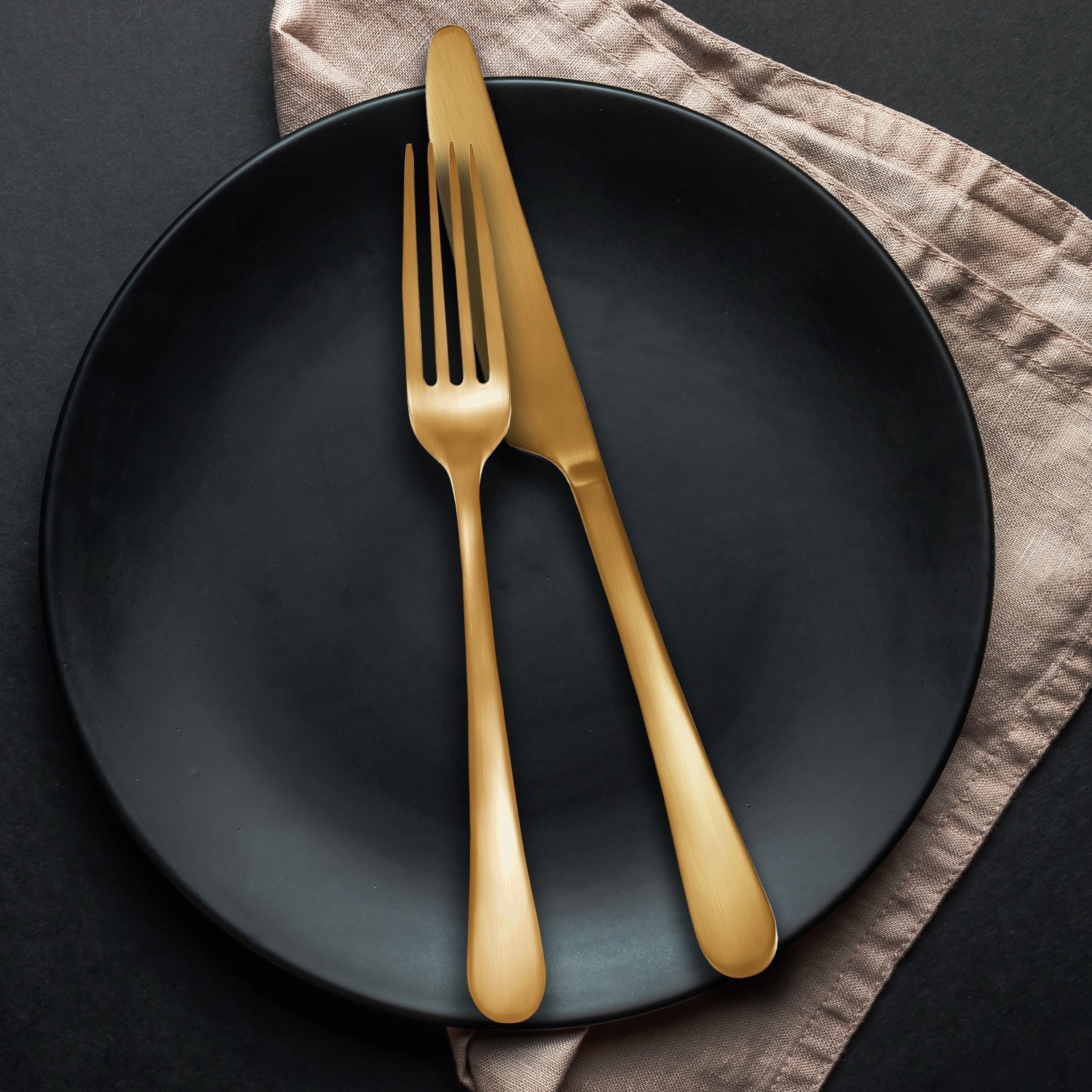 Mirabella Gold Titanium Satin 20 Piece Flatware Set - Image 2