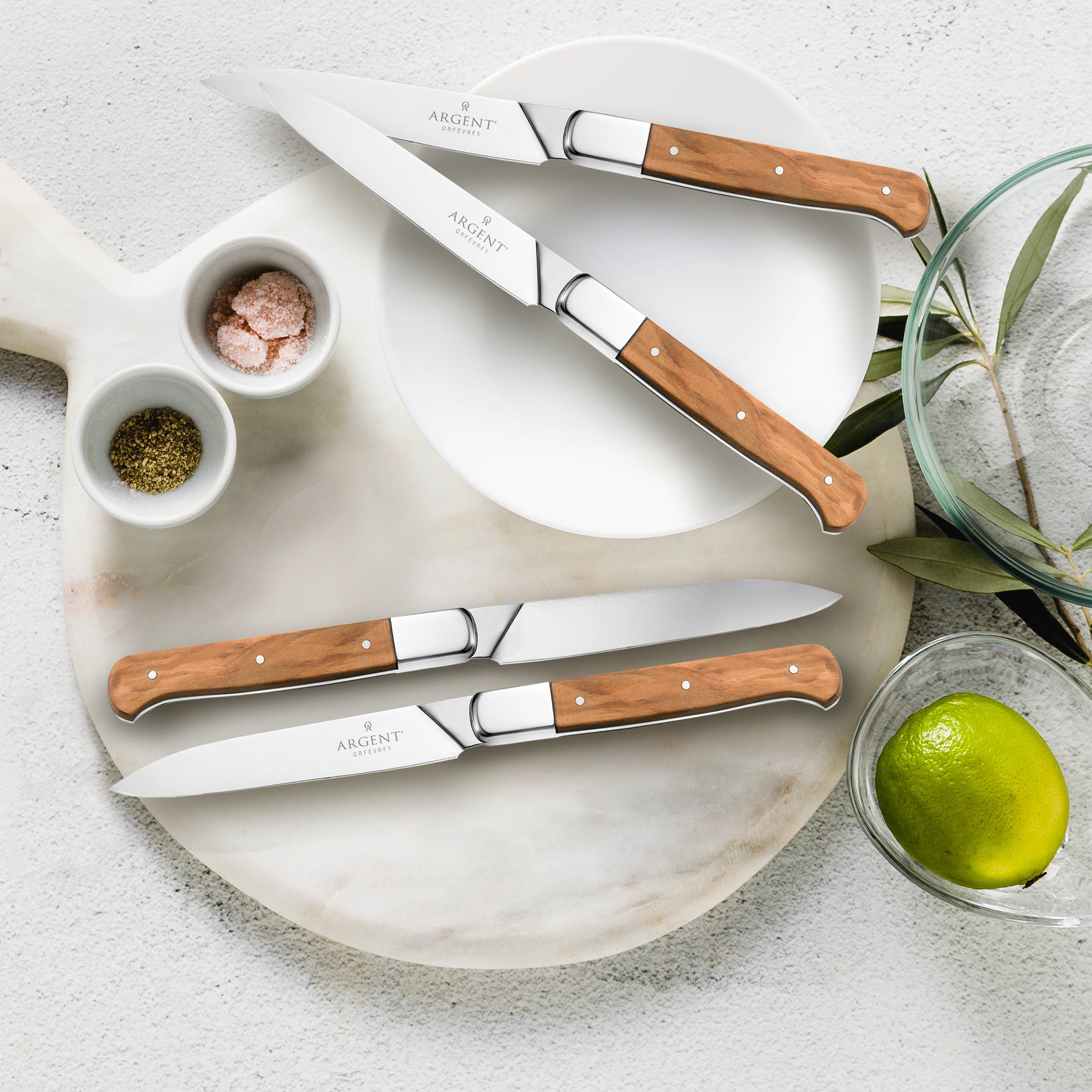 Lynden Olive Wood Steak Knives Set of 4 - Image 3