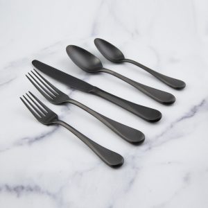 Eloquence Black Satin 20 Piece Flatware Set