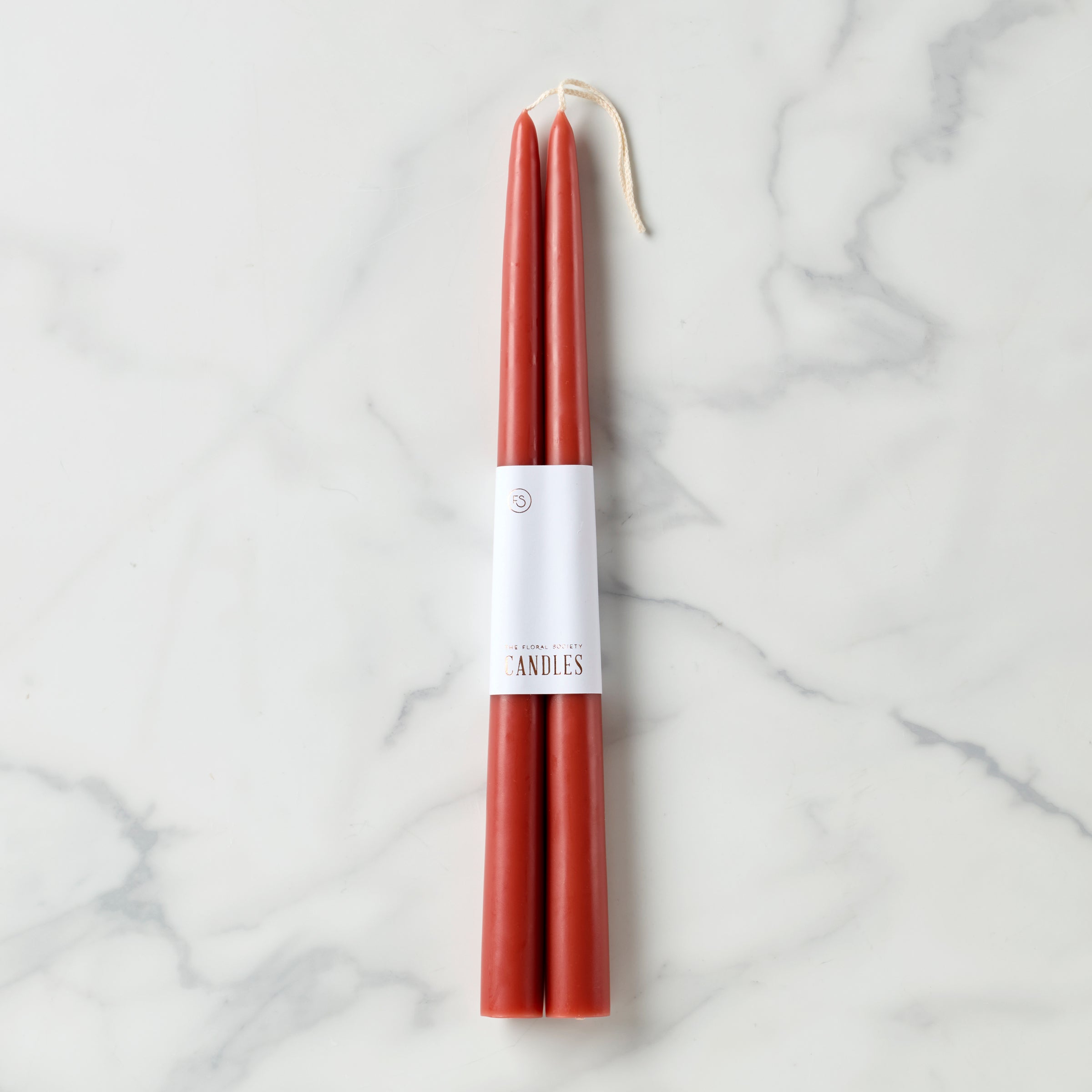 Dipped 12 Taper Candle Pair - Clay