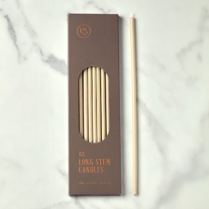 Long-Stem Candles Set Of 12 - Parchment