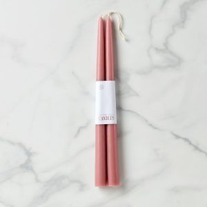Dipped 12 Taper Candle Pair - Rose