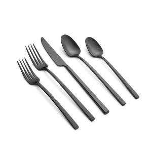 Damaris Black Satin 20 Piece Flatware Set