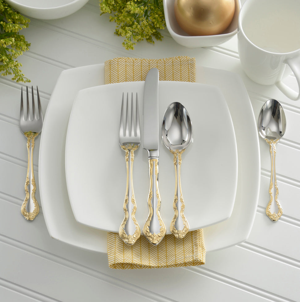 Golden Mandolina 45 Piece Flatware Set - Image 2